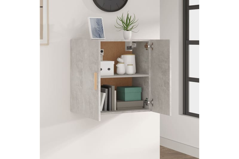 beBasic Seinäkaappi betoninharmaa 60x30x60 cm tekninen puu - Valkoinen - Säilytys - Seinäsäilytys