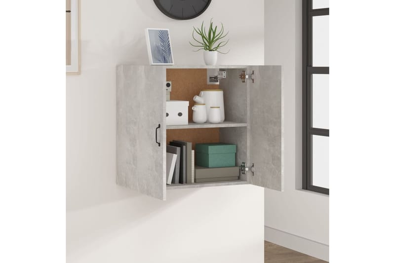 beBasic Seinäkaappi betoninharmaa 60x31x60 cm tekninen puu - Harmaa - Säilytys - Seinäsäilytys