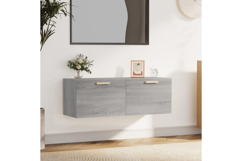 beBasic Seinäkaappi harmaa Sonoma 100x36,5x35 cm tekninen puu - Harmaa - Säilytys - Seinäsäilytys