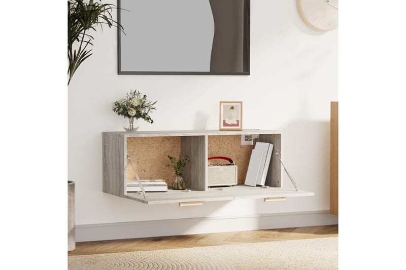 beBasic Seinäkaappi harmaa Sonoma 100x36,5x35 cm tekninen puu - Harmaa - Säilytys - Seinäsäilytys