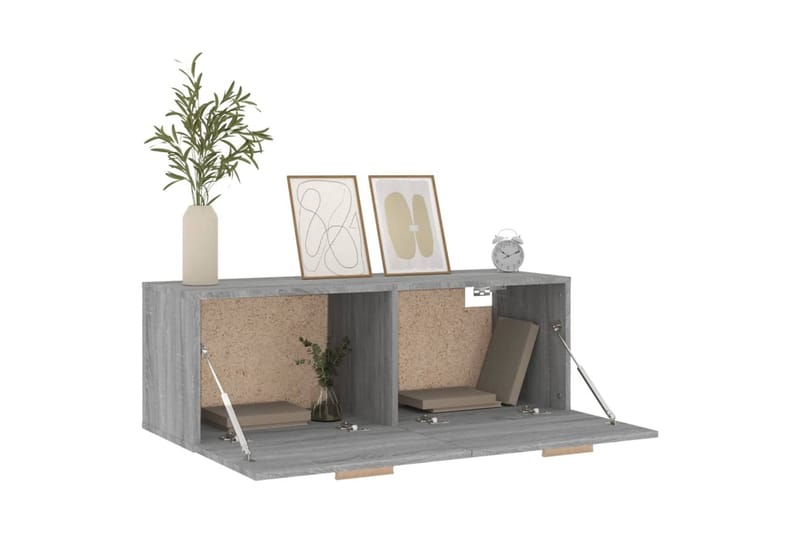 beBasic Seinäkaappi harmaa Sonoma 100x36,5x35 cm tekninen puu - Harmaa - Säilytys - Seinäsäilytys
