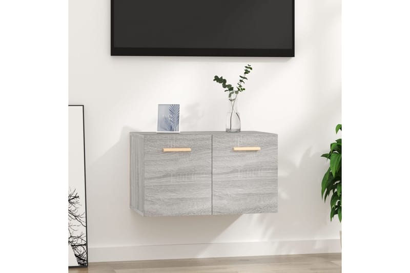 beBasic Seinäkaappi harmaa Sonoma 60x36,5x35 cm tekninen puu - Harmaa - Säilytys - Seinäsäilytys
