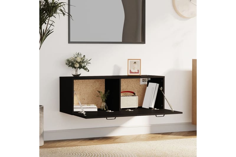 beBasic Seinäkaappi musta 100x36,5x35 cm tekninen puu - Musta - Säilytys - Seinäsäilytys