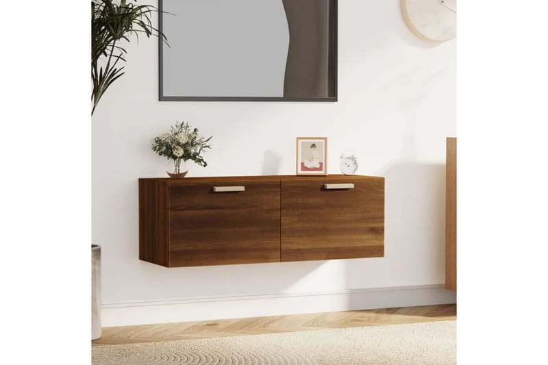 beBasic Seinäkaappi ruskea tammi 100x36,5x35 cm tekninen puu - Ruskea - Säilytys - Seinäsäilytys