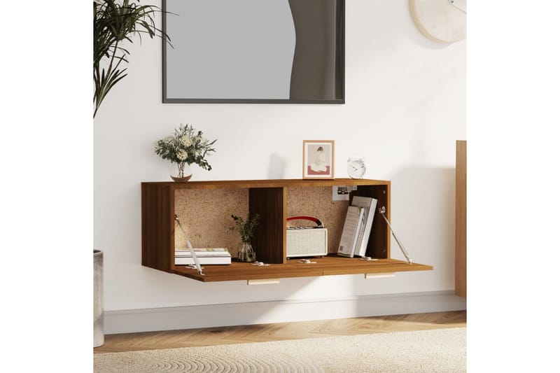 beBasic Seinäkaappi ruskea tammi 100x36,5x35 cm tekninen puu - Ruskea - Säilytys - Seinäsäilytys