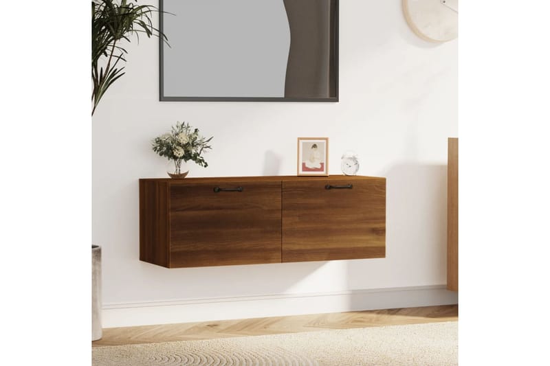 beBasic Seinäkaappi ruskea tammi 100x36,5x35 cm tekninen puu - Ruskea - Säilytys - Seinäsäilytys
