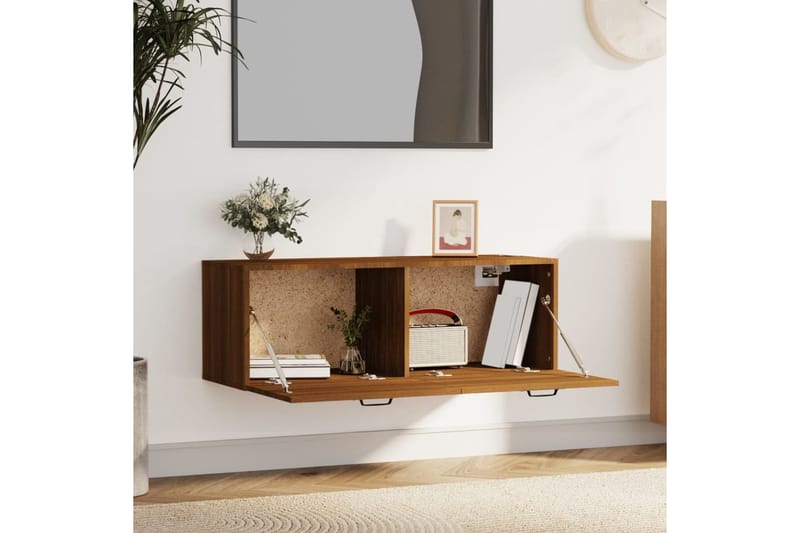 beBasic Seinäkaappi ruskea tammi 100x36,5x35 cm tekninen puu - Ruskea - Säilytys - Seinäsäilytys