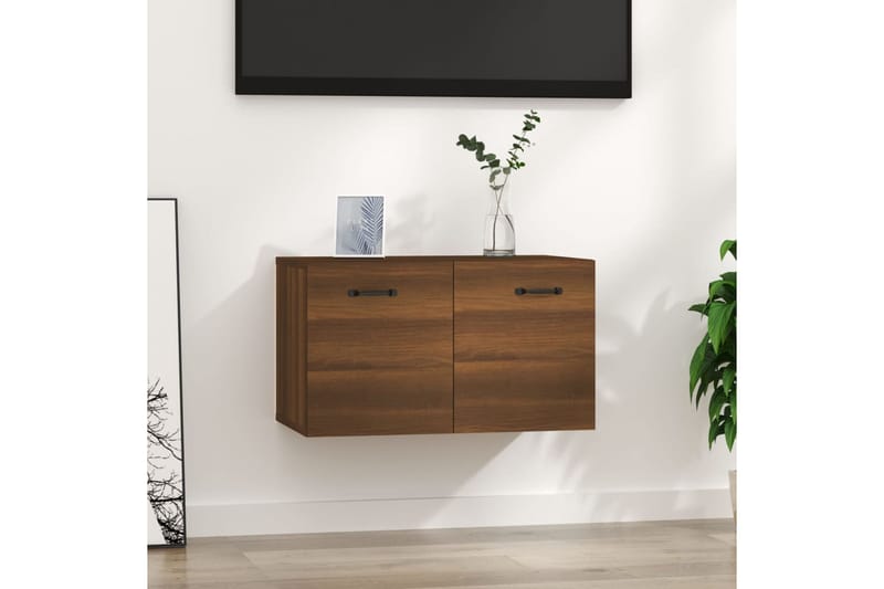 beBasic Seinäkaappi ruskea tammi 60x36,5x35 cm tekninen puu - Ruskea - Säilytys - Seinäsäilytys
