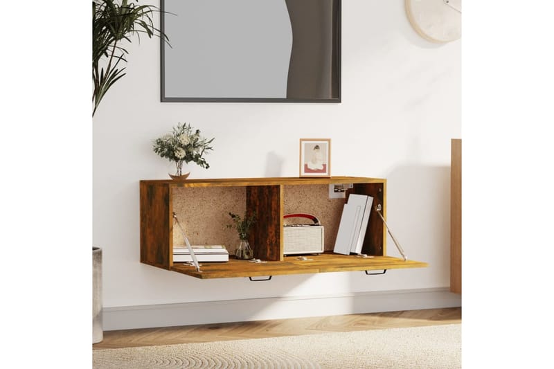 beBasic Seinäkaappi savutammi 100x36,5x35 cm tekninen puu - Ruskea - Säilytys - Seinäsäilytys