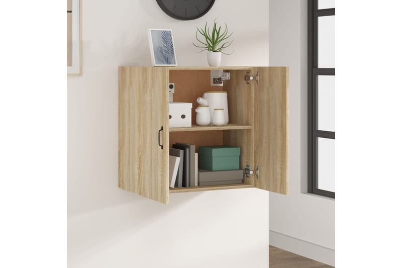 beBasic Seinäkaappi Sonoma-tammi 60x31x60 cm tekninen puu - Ruskea - Säilytys - Seinäsäilytys