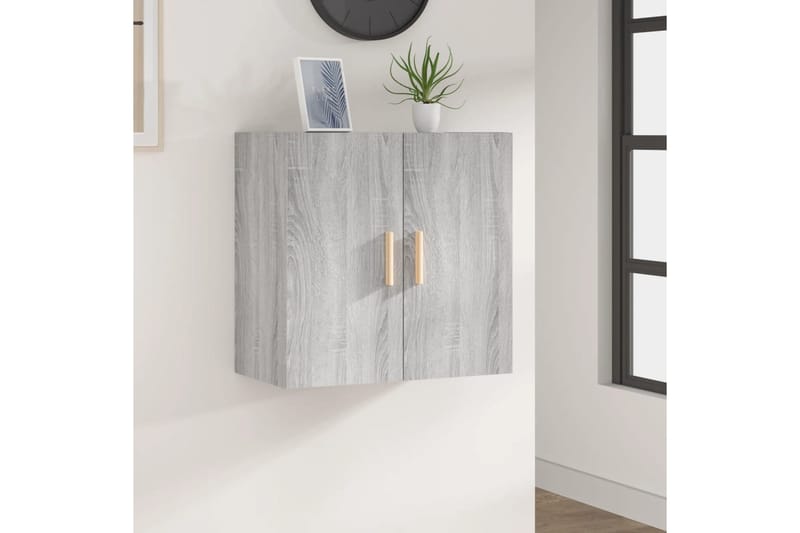 beBasic TV-seinäkaappi harmaa Sonoma 60x30x60 cm tekninen puu - Harmaa - Säilytys - Seinäsäilytys