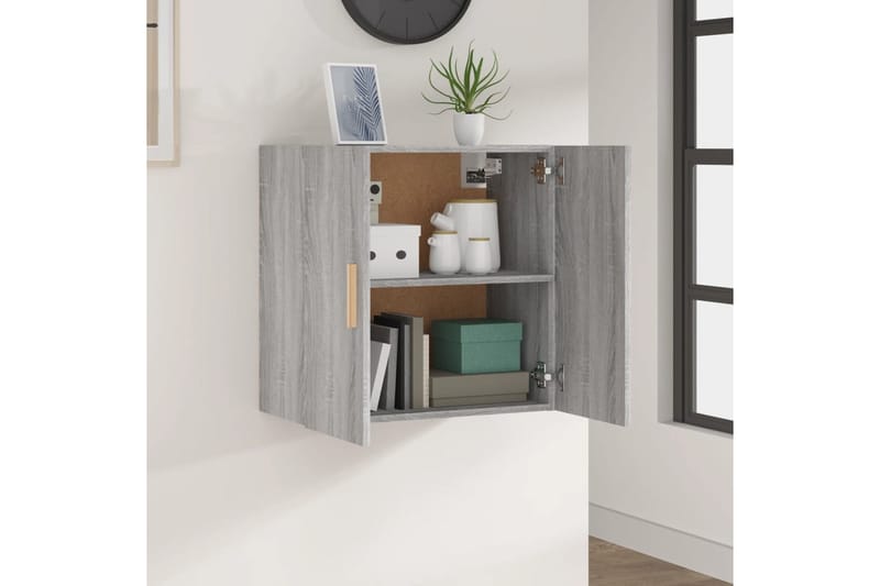 beBasic TV-seinäkaappi harmaa Sonoma 60x30x60 cm tekninen puu - Harmaa - Säilytys - Seinäsäilytys