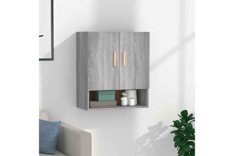 beBasic TV-seinäkaappi harmaa Sonoma 60x31x70 cm tekninen puu - Harmaa - Säilytys - Seinäsäilytys