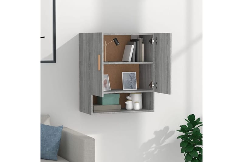 beBasic TV-seinäkaappi harmaa Sonoma 60x31x70 cm tekninen puu - Harmaa - Säilytys - Seinäsäilytys