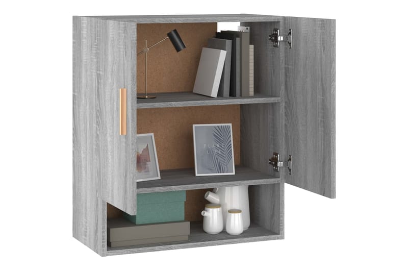 beBasic TV-seinäkaappi harmaa Sonoma 60x31x70 cm tekninen puu - Harmaa - Säilytys - Seinäsäilytys