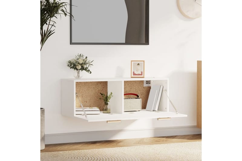 beBasic TV-taso valkoinen 100x36,5x35 cm tekninen puu - Valkoinen - Säilytys - Seinäsäilytys