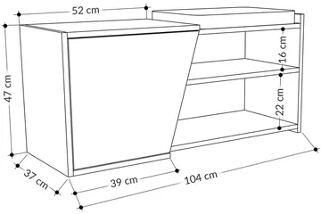 Kenkäkaappi Finones 104x37 cm - Luonnonväri - Säilytys - Eteisen säilytys