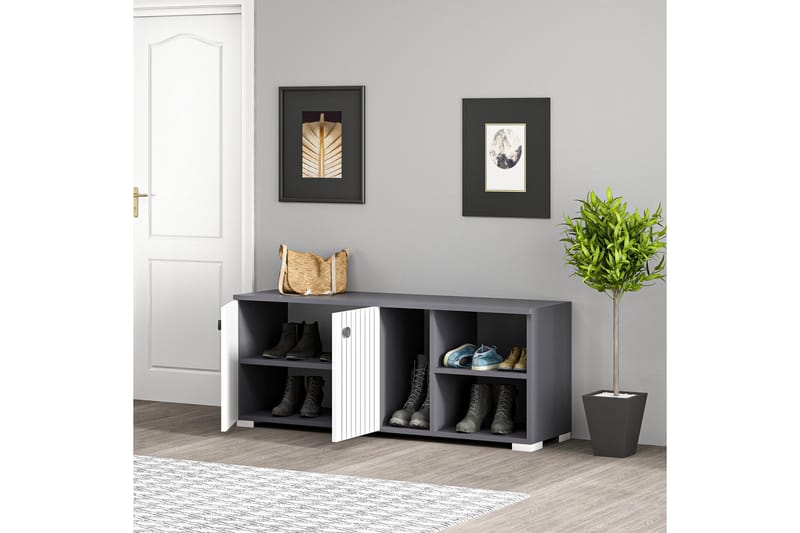 Kenkäkaappi Violaceae 120x51,6 cm - Antrasiitti - Säilytys - Eteisen säilytys