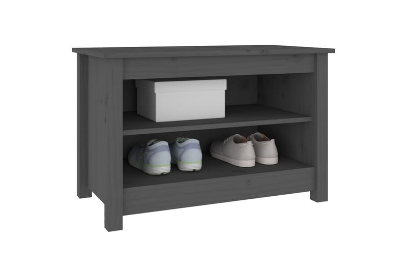 Kenkäpenkki harmaa 70x38x45,5 cm täysi mänty - Harmaa - Säilytys - Eteisen säilytys