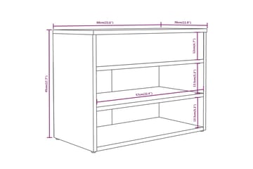 Kenkäpenkki ruskea tammi 60x30x45 cm tekninen puu - Ruskea - Säilytys - Eteisen säilytys