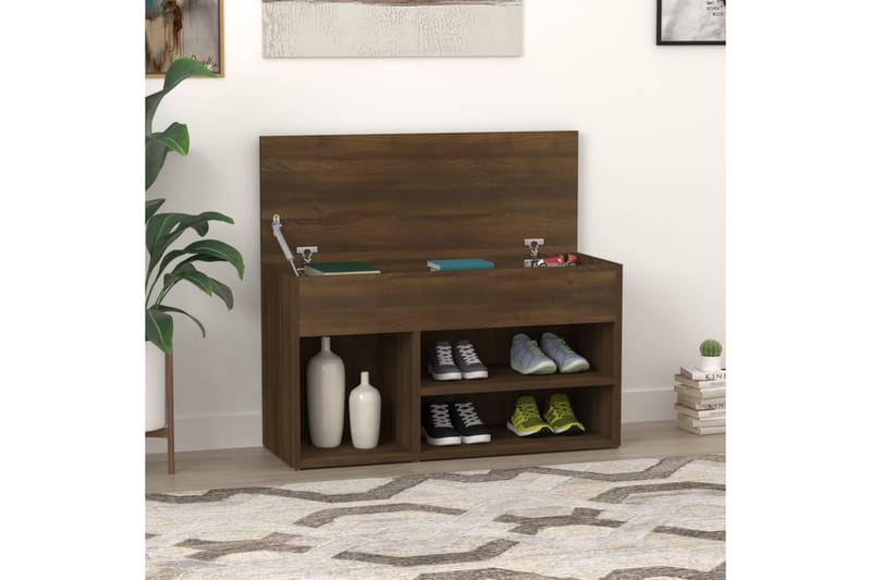 Kenkäpenkki ruskea tammi 80x30x45 cm tekninen puu - Ruskea - Säilytys - Eteisen säilytys