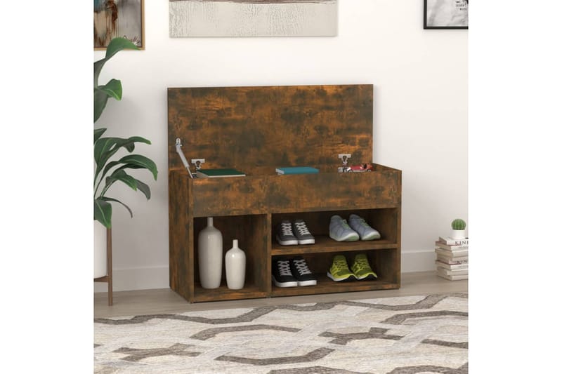 Kenkäpenkki savutammi 80x30x45 cm tekninen puu - Ruskea - Säilytys - Eteisen säilytys