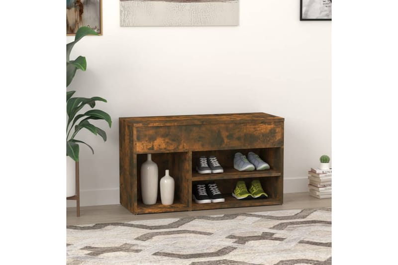 Kenkäpenkki savutammi 80x30x45 cm tekninen puu - Ruskea - Säilytys - Eteisen säilytys
