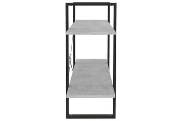 2-tasoinen kirjahylly betoninharmaa 100x30x70 cm lastulevy - Harmaa - Säilytys - Hylly - Kirjahylly