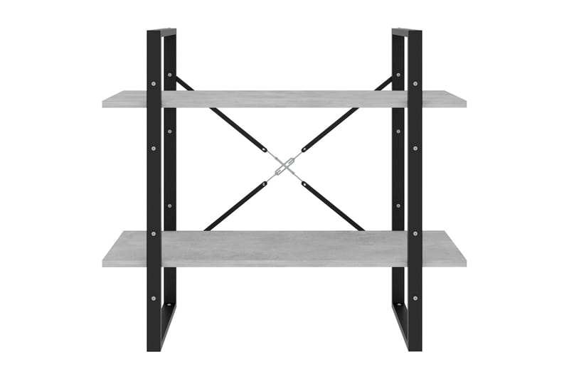 2-tasoinen kirjahylly betoninharmaa 80x30x70 cm lastulevy - Harmaa - Säilytys - Hylly - Kirjahylly
