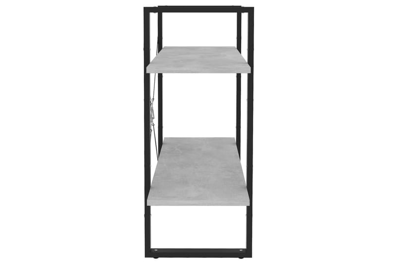 2-tasoinen kirjahylly betoninharmaa 80x30x70 cm lastulevy - Harmaa - Säilytys - Hylly - Kirjahylly