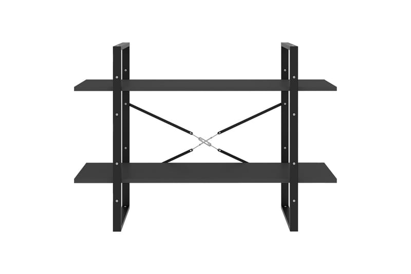 2-tasoinen kirjahylly harmaa 100x30x70 cm lastulevy - Harmaa - Säilytys - Hylly - Kirjahylly