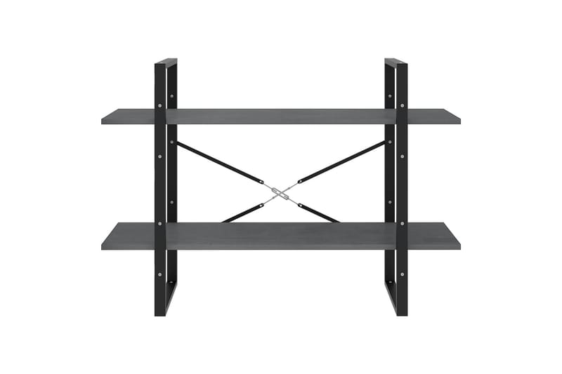 2-tasoinen kirjahylly harmaa 100x30x70 cm täysi mänty - Säilytys - Hylly - Kirjahylly