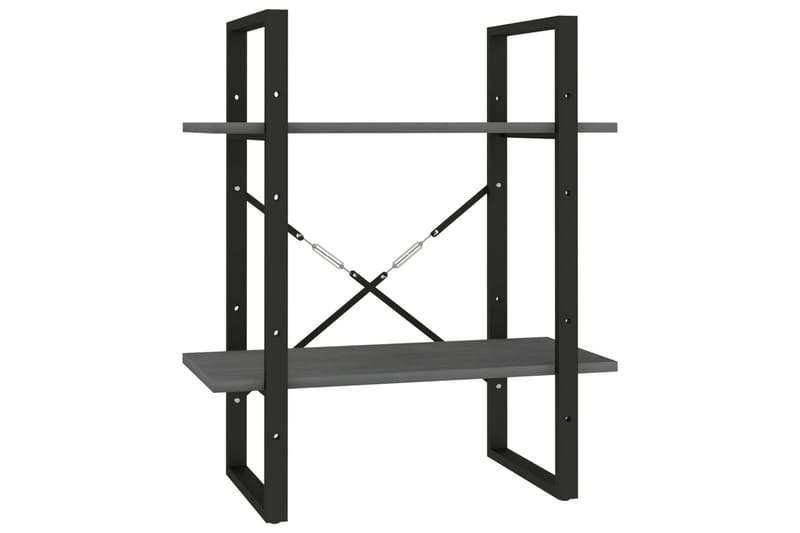 2-tasoinen kirjahylly harmaa 60x30x70 cm täysi mänty - Säilytys - Hylly - Kirjahylly
