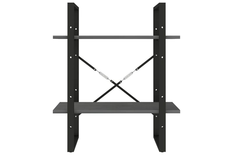 2-tasoinen kirjahylly harmaa 60x30x70 cm täysi mänty - Säilytys - Hylly - Kirjahylly