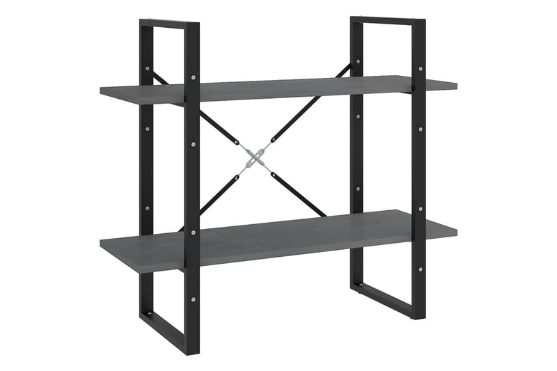 2-tasoinen kirjahylly harmaa 80x30x70 cm täysi mänty - Säilytys - Hylly - Kirjahylly