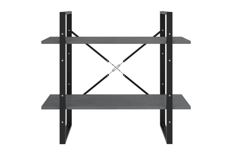 2-tasoinen kirjahylly harmaa 80x30x70 cm täysi mänty - Säilytys - Hylly - Kirjahylly