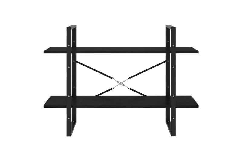 2-tasoinen kirjahylly musta 100x30x70 cm täysi mänty - Säilytys - Hylly - Kirjahylly