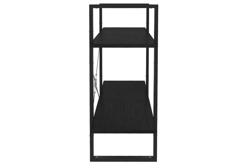 2-tasoinen kirjahylly musta 100x30x70 cm täysi mänty - Säilytys - Hylly - Kirjahylly