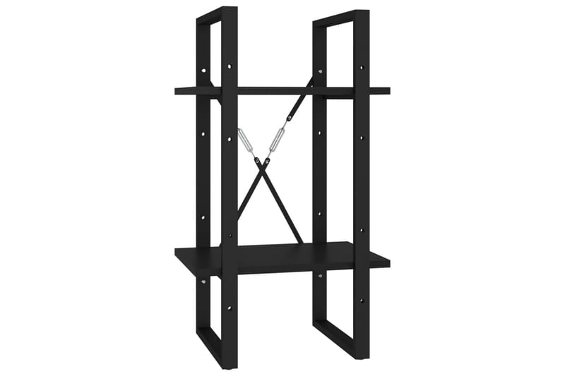 2-tasoinen kirjahylly musta 40x30x70 cm lastulevy - Musta - Säilytys - Hylly - Kirjahylly