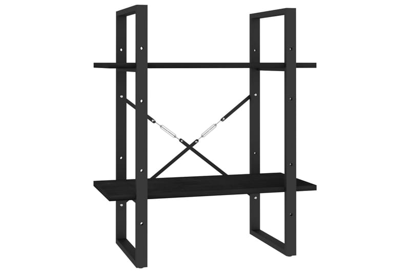 2-tasoinen kirjahylly musta 60x30x70 cm täysi mänty - Säilytys - Hylly - Kirjahylly
