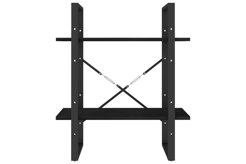 2-tasoinen kirjahylly musta 60x30x70 cm täysi mänty - Säilytys - Hylly - Kirjahylly