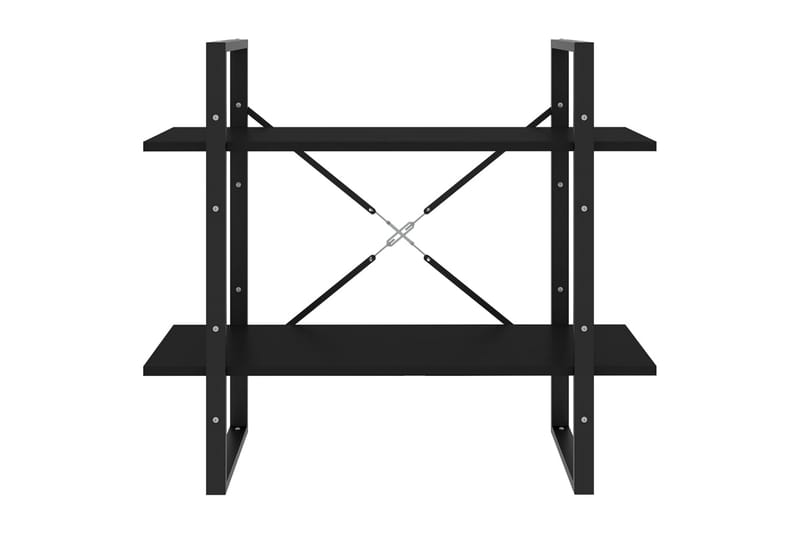 2-tasoinen kirjahylly musta 80x30x70 cm lastulevy - Musta - Säilytys - Hylly - Kirjahylly