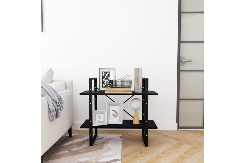 2-tasoinen kirjahylly musta 80x30x70 cm täysi mänty - Säilytys - Hylly - Kirjahylly