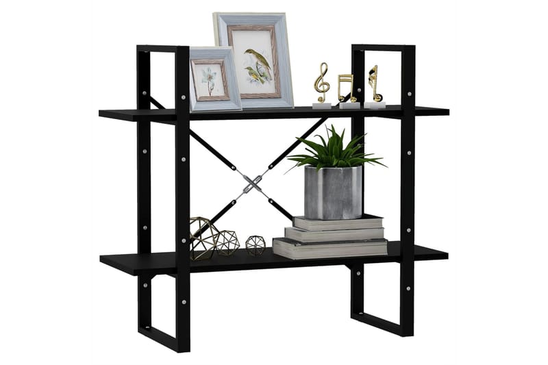 2-tasoinen kirjahylly musta 80x30x70 cm täysi mänty - Säilytys - Hylly - Kirjahylly