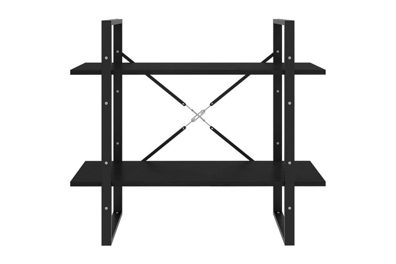 2-tasoinen kirjahylly musta 80x30x70 cm täysi mänty - Säilytys - Hylly - Kirjahylly