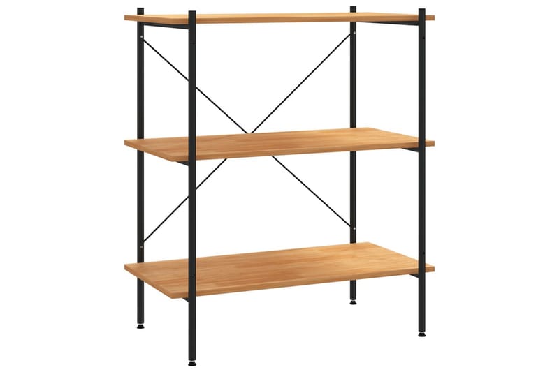 3-kerroksinen Hyllykkö musta ja tammi 80x40x92 cm - Säilytys - Hylly - Säilytyshylly - Varastohylly