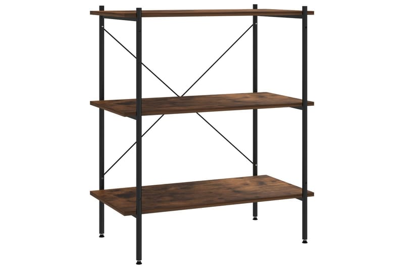 3-kerroksinen Hyllykkö musta ja tumma puu 80x40x92 cm - Säilytys - Hylly - Säilytyshylly - Varastohylly