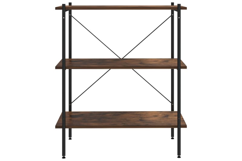 3-kerroksinen Hyllykkö musta ja tumma puu 80x40x92 cm - Säilytys - Hylly - Säilytyshylly - Varastohylly