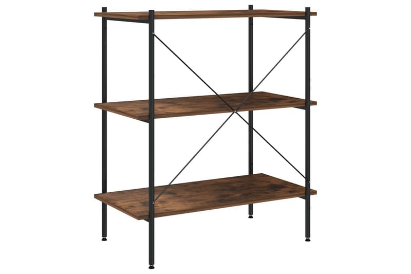 3-kerroksinen Hyllykkö musta ja tumma puu 80x40x92 cm - Säilytys - Hylly - Säilytyshylly - Varastohylly