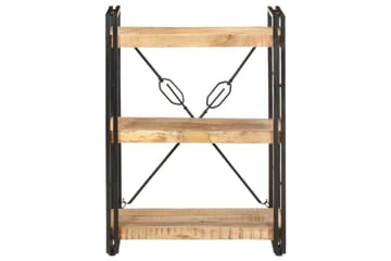 3-tasoinen kirjahylly 60x30x80 cm täysi mangopuu - Säilytys - Hylly - Kirjahylly